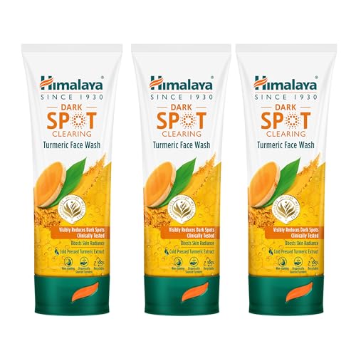 Himalaya Dark Spot Clearing Turmeric Face Wash | Reduce Dark Spots In 7 Days | Organically Sourced & Cold-Pressed Turmeric | 100Ml (Pack Of 3)