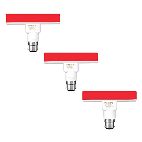 Philips T-Bulb Rangoli B22 5-Watt Led Bulb (Red) – Pack Of 3