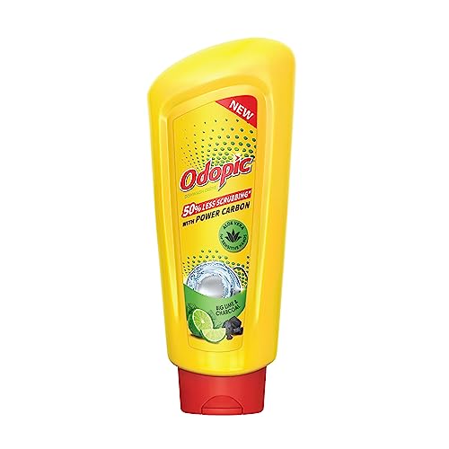 Dabur Odopic Dishwash Creme Charcoal – 750Ml (Liquid Gel)|Kitchen Utensil Cleaner|With Fresh Fragrance|Powerful Grease Cleaner|Removes Toughest Stains|50% Less Scrubbing|Leaves No Residue