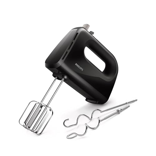 Philips Hr3705/10 300 Watt Lightweight Hand Mixer, Blender With 5 Speed Control Settings, Stainless Steel Accessories And 2 Years Warranty(Black Color)