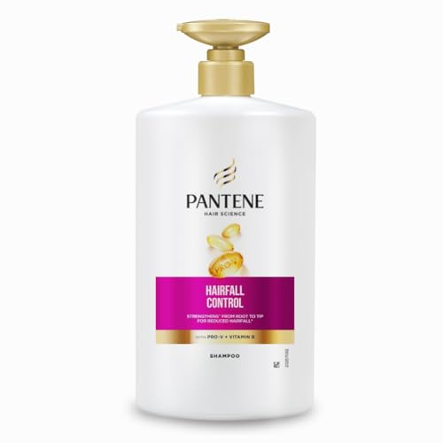 Pantene Hair Science Hairfall Control Shampoo 1Litre With Pro-Vitamins & Vitamin B For Reduced Hairfall,For All Hair Types, Shampoo For Women & Men, For Hairfall And Damage Prone Hair