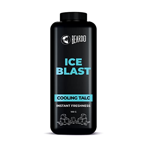 Beardo Ice Blast Talc Powder For Men, 250G | Instant Icy Cooling Talcum Powder Men | Combat Heat With Menthol