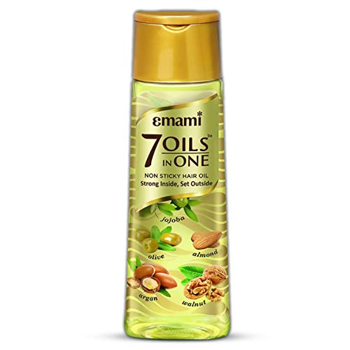 Emami 7 Oils In One Non Sticky & Non Greasy Hair Oil, 20 Times Stronger Hair, Nourishes Scalp With Goodness Of Almond Oil, Coconut Oil, Argan Oil & Amla Oil, 500Ml