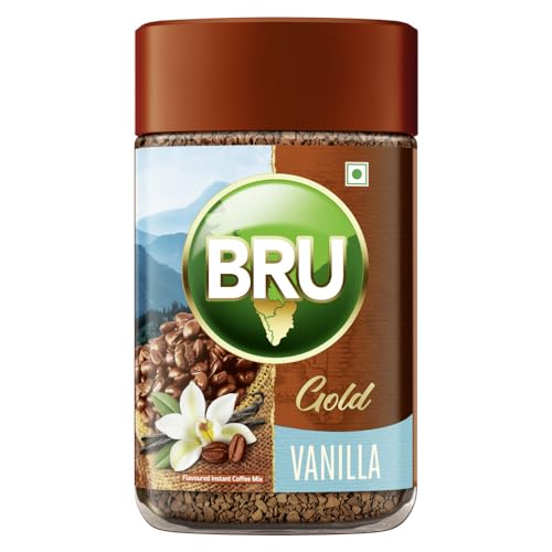 Bru Gold Vanilla 100G | Premium Freeze Dried Coffee | Aromatic Flavoured Instant Coffee | Makes 80 Cups |