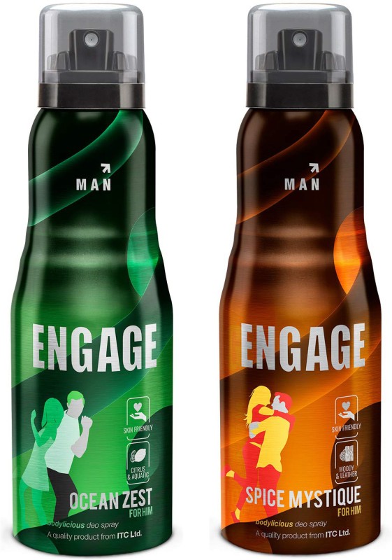 Engage Deo Combo 1 Ocean Zest 150Ml And 1 Spice Mystique 150Ml Deodorant Spray  –  For Men(300 Ml, Pack Of 2)