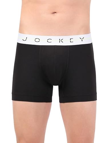 Jockey Men’S Cotton Blend Solid Trunks (Pack Of 1) (Ny16_Black_L)