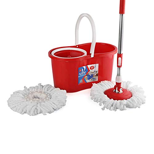 Cello Kleeno Compacto Spin Mop With 2 Refill, Red