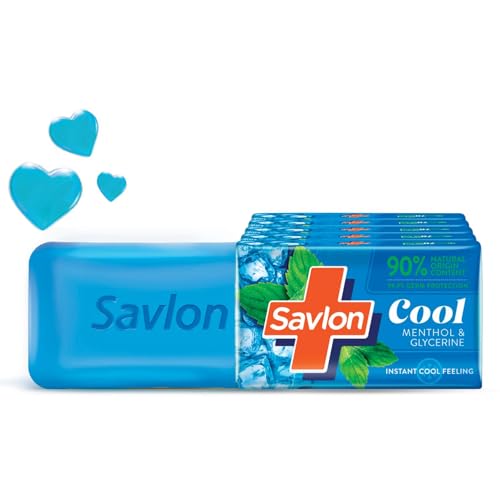 Savlon Cool Soap, With Menthol & Glycerin, 625G (125G – Combo Pack Of 5), For All Skin Types