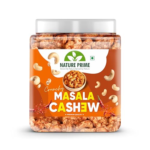 Nature Prime Masala Flavoured Cashews Nuts | Roasted Salted Spicy Cashew | Masala Kaju Healthy Chatpata Snacks (1 Kg)