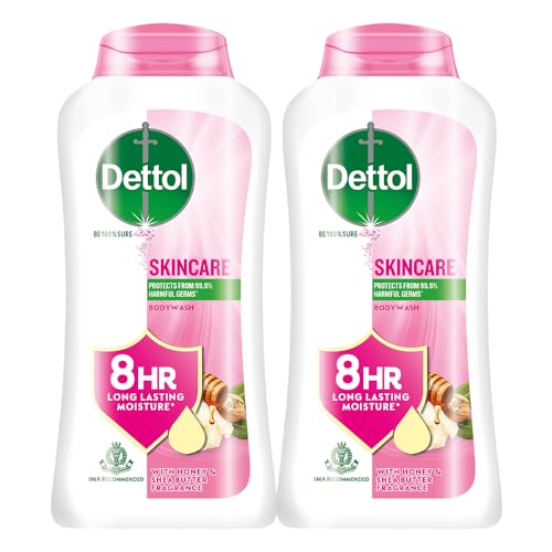 Dettol Body Wash And Shower Gel For Women And Men, Nourish (Pack Of 2-250Ml Each) | Soap -Free Bodywash | 8H Moisturization