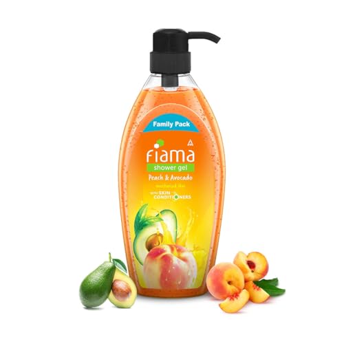 Fiama Body Wash Shower Gel Peach & Avocado, 900Ml Family Pack, Body Wash For Women And Men With Skin Conditioners For Smooth & Moisturised Skin, Suitable For All Skin Types