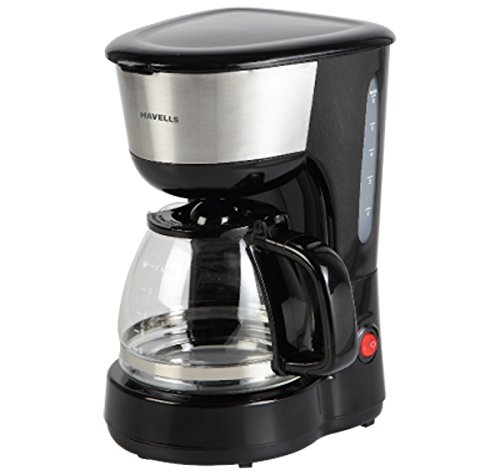Havells Drip Cafe-N 6 -600 Watt 6 Cup Filter Coffee Maker With Anti-Drip Valve & 2 Year Warranty (Stainless Steel And Black)