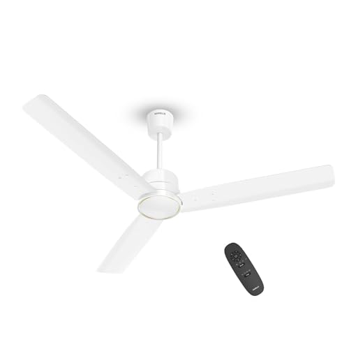 Havells 1200Mm Ambrose Slim Bldc Motor Ceiling Fan | Remote Control, High Air Delivery | 5 Star Rated, 28W Power Consumption, Upto 65% Energy Saving, 2 Yr Warranty | (Pack Of 1, Elegant White)