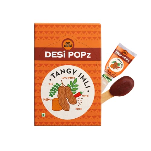 Go Desi Popz Imli Pop, Tamarind & Jaggery Candy, 40 Pieces, Tangy Imli, Imli Candy, Lollipop, Digestive Candy, 320 G