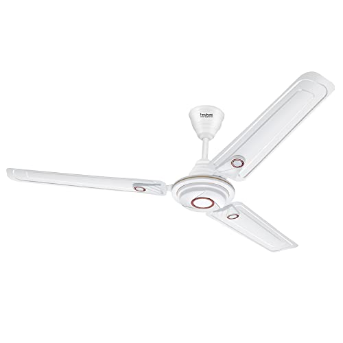 Hindware Smart Appliances Caeli White Star Rated Ceiling Fan 1200Mm 425 Rpm Energy Efficient High Air Delivery Fan For Home And Office Comes, 1 Stars With 52 W Copper Motor And Aerodynamic Blades