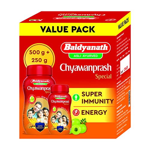 Baidyanath Chyawanprash Special Value Pack (500 + 250Gm)| Super Immunity And Energy Booster| 47 Ayurvedic Ingredients