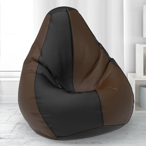 Comfybean Bag With Beans Filled Xxxl- Official: Lazy Sacks Bean Bags – For Young Adults – Max User Height : 5-5.8 Ft.-Weight : 60-70 Kgs(Model: Black Brown)