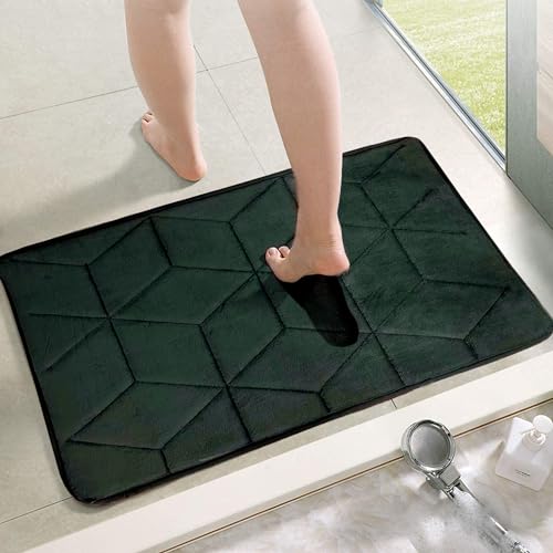 Status Contract Anti Slip Mat For Bathroom Floor | 16″X24″ Memory Foam Bathroom Mats | Bathroom Mat Water Absorbing | Machine Washable Bathroom Anti Skid Mats For Bathing Area & Shower |(Green)