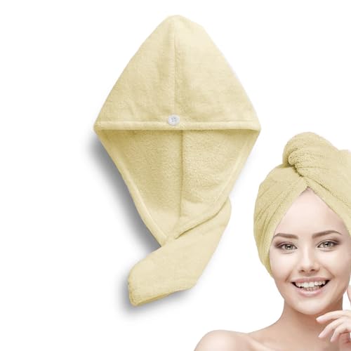 Status Contract Head Towel|Standard Size Microfiber Quick Dry Towel|Super Absorbent & Soft|Luxury Spa Towel With Hook|Lightweight Travel Towel|Microfiber Hair Towel For Men & Women | (Yellow)