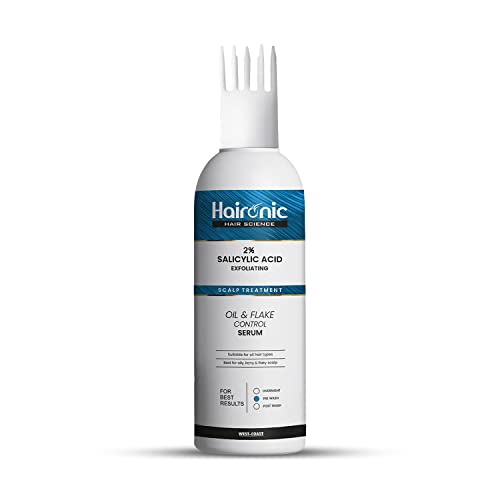 Haironic 2% Salicylic Acid Exfoliating Scalp Oil & Flake Control Hair Serum Best For Oily, Itchy & Flaky Scalp | Suitable For All Hair Types – 100Ml
