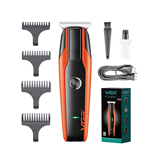 Vgr V-999 Professional Rechargeable Cordless Beard Hair Trimmer Kit With Dual Motor, Guide Combs Brush Usb Cord For Men, Family Or Pets Rechargeable Li-Ion Battery 120 Minutes Runtime