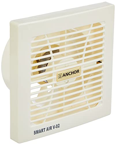 Anchor By Panasonic Smart Air V-02 150 Mm Exhaust Fan For Kitchen, Bathroom With Strong Air Suction, Rust Proof Body, 25W (Ivory) (Pack Of 2)