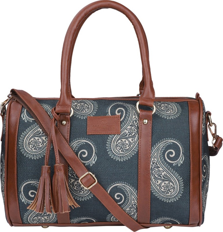 The Clownfish Grey Shoulder Bag Lorna Printed Handicraft Handbag Ladies Shoulder Bag For Women College Girls