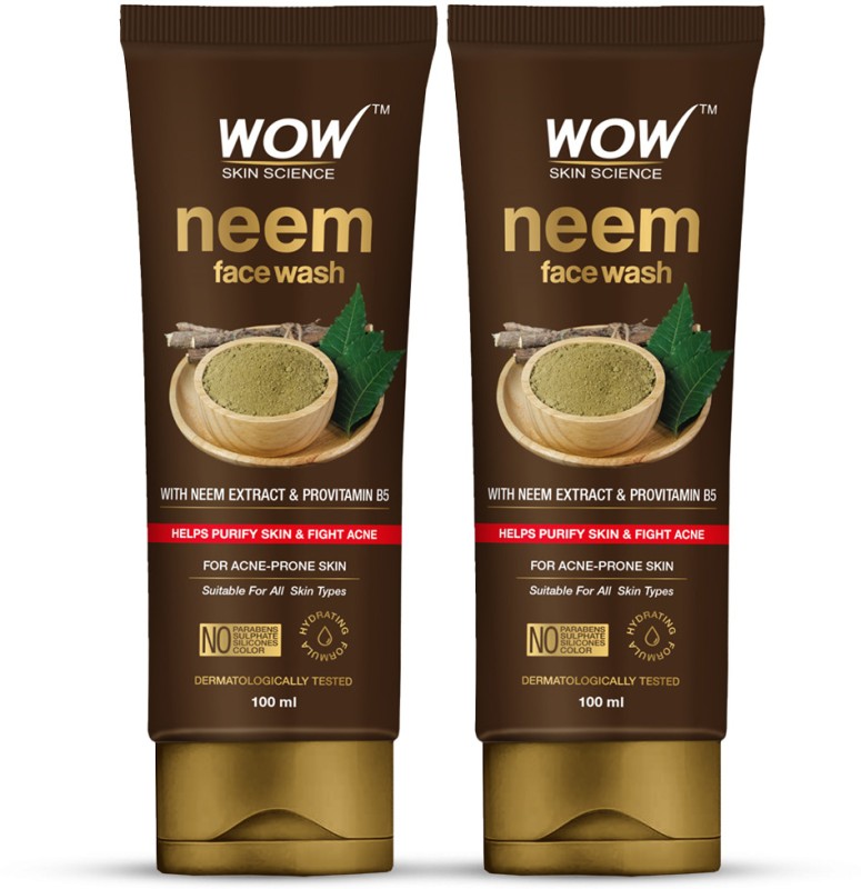 Wow Skin Science Neem  | Purifies Skin | Unclogs Pores | Fights Acne | Calms Skin Face Wash(200 Ml)