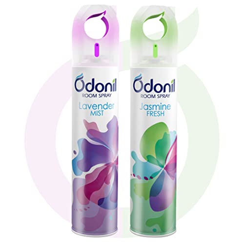 Odonil Room Air Freshener Spray – 440Ml Combo (Pack Of 2, 220Ml Each) | Lavender Mist & Jasmine Fresh | Nature Inspired Fragrance For Home & Office | Long Lasting Fragrance