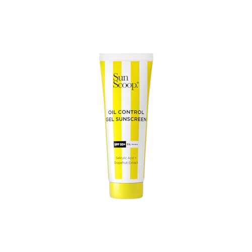 Sunscoop Oil-Control Gel Sunscreen | Spf 50+, Pa++++ | Mineral Oil & Petroleum Free | Controls Excess Oil | Unclogs Pores | Anti-Ageing | Lightweight | 6Gm