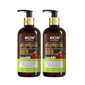 Wow Skin Science Apple Cider Vinegar Shampoo – Restores Shine & Smoothness – No Parabens, Sulphates & Silicones – Pack Of 2 – Net Vol 600Ml