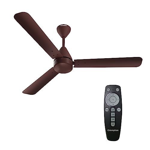 Crompton Energion Hyperjet 1200Mm Bldc Ceiling Fan With Remote Control | High Air Delivery | Energy Saving |Brown