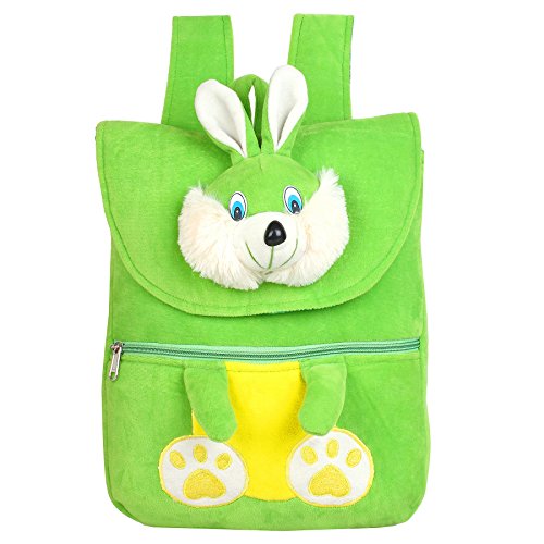 Frantic Kids Soft Animal Cartoon Travelling School Bag Soft Plush Standard Backpack Boys Girls Baby For 2 To 5 Years Baby/Boys/Girls Nursery, Preschool, Picnic(Hkt_Greenrabbit) Small