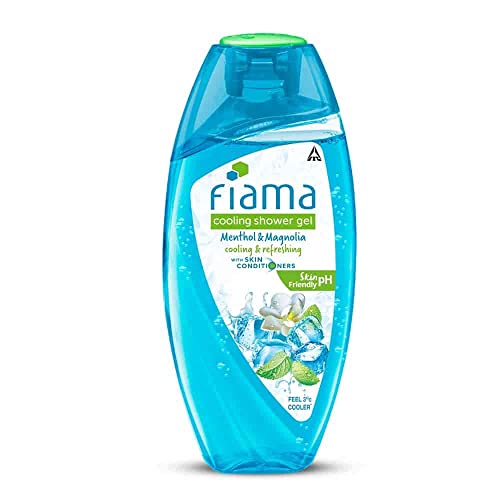 Fiama Cooling Body Wash Shower Gel Menthol & Magnolia, 250Ml, Body Wash For Men & Women With Skin Conditioners & Menthol For Icy-Cool & Refreshed Skin, Feels 3° Cooler With Skin Friendly Ph Suitable For All Skin Types
