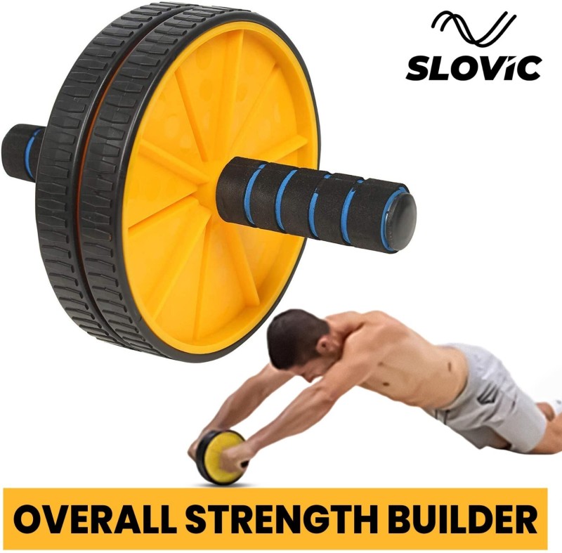 Slovic Double Wheel Ab Roller Gym For Exercise Fitness Equipment Ab Exerciser(Yellow)
