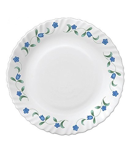Laopala Diva From Juniper Blue Classique Collection Opalware Dinner Set, 33 Pieces, White/Blue, Standard (Clsq/Dset/33/Jb)