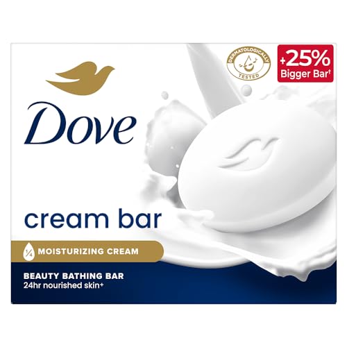 Dove Cream Beauty Bathing Bar For 24 Hour Nourished Skin With ¼ Moisturising Cream And Nutrient Serum (Pack Of 8) 125G Each