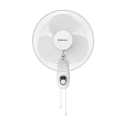 Bajaj Frore Neo 400 Mm Wall Mount Fan|Wall Fan For Kitchen & Home| Smooth Oscillation|100% Coppermotor| Highair Delivery|3-Speed Control| Rust Free| 2-Yr Warranty White