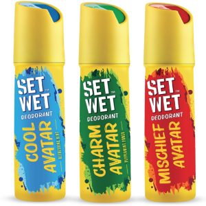 Set Wet Cool, Charm And Mischief Avatar Deodorant Spray  –  For Men(450 Ml, Pack Of 3)