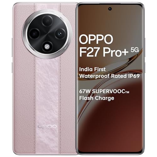 Oppo F27 Pro+ 5G (Dusk Pink, 8Gb Ram, 128Gb Storage) | 6.7″ Fhd+ Amoled Toughest 3D Curved Display|64Mp Ai Featured Camera|Ip69 | 67W Supervooc| With No Cost Emi/Additional Exchange Offers