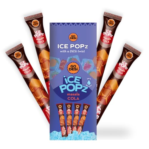 Go Desi Ice Popz, Masala Cola, Pack Of 12 X 70 Ml Each, Fruit Ice Popsicles, Ice Pops