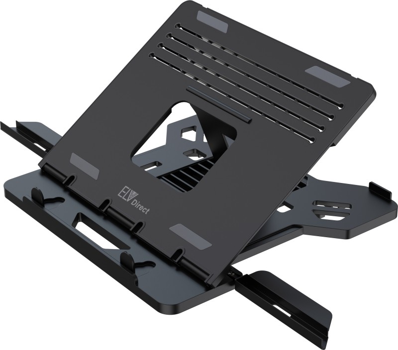 Elv Direct Adjustable Foldable Laptop Stand With 2 Attached Phone Stands, For Laptops Abslapstndblk11 Laptop Stand