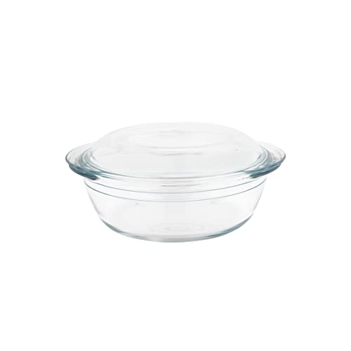 La Opala, Cook Serve Store, Borosilicate Glass Casserole With Lid, Round 1.6 L, 1 Pc, Transparent