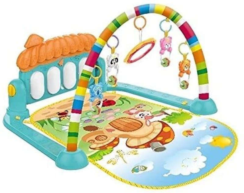 J K International Baby Play Gym Kick And Play Piano Mat Newborn Toy For Boy And Girl 0-18 Month Lights And Music Activity Toys(Multicolor)