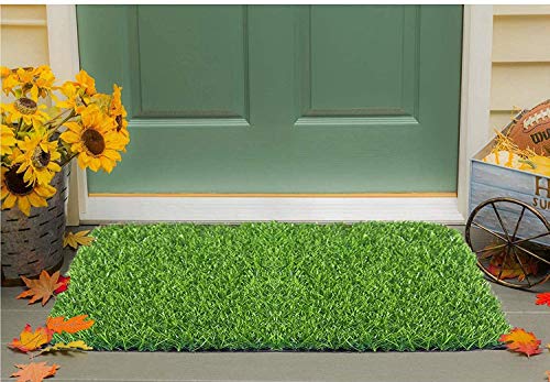 Status Contract Grass Mat For Balcony Decor|(12X18Cm) Artificial Grass Outdoor Mat Fairy Garden|Green Lawn Floor Carpet Living Room|Home And Kitchen Floor Mat|Outdoor Carpet Waterproof (Natural Green)