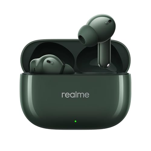 Realme Buds T300 Truly Wireless In-Ear Earbuds With 30Db Anc, 360° Spatial Audio Effect, 12.4Mm Dynamic Bass Boost Driver With Dolby Atmos Support, Upto 40Hrs Battery And Fast Charging (Dome Green)