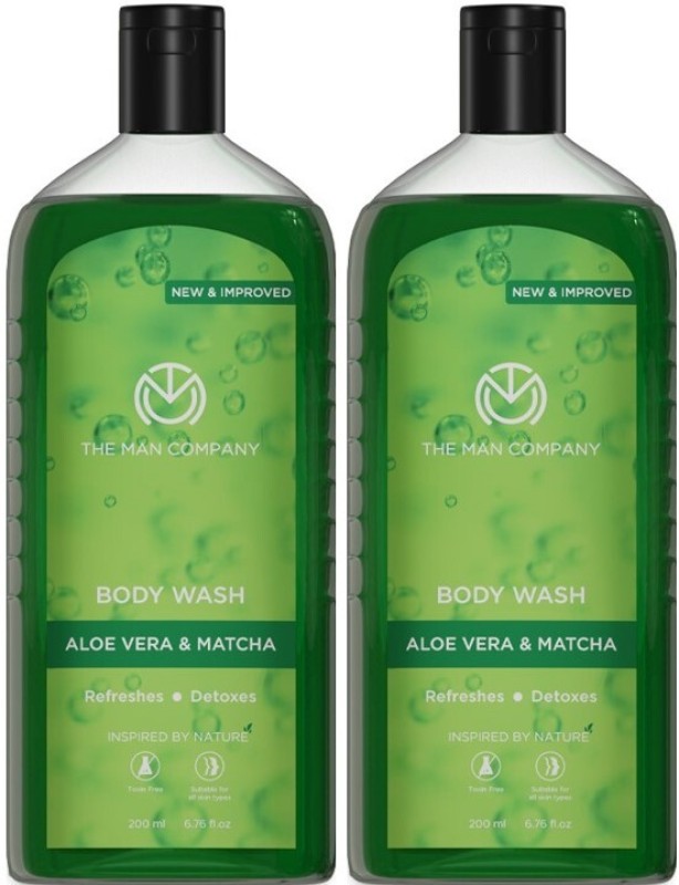 The Man Company Body Wash For Glowing & Smooth Skin | Enriched With Aloe-Vera & Matcha(2 X 200 Ml)