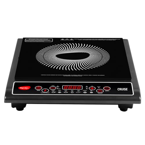 Pigeon By Stovekraft Cruise 1800 Watt Induction Cooktop With Crystal Glass,7 Segments Led Display, Auto Switch Off – Black