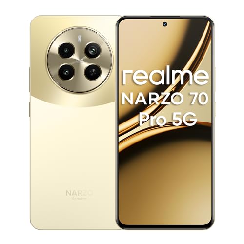 Realme Narzo 70 Pro 5G (Glass Gold, 8Gb Ram,128Gb Storage) Dimensity 7050 5G Chipset | Horizon Glass Design | Segment 1St Flagship Sony Imx890 Ois Camera