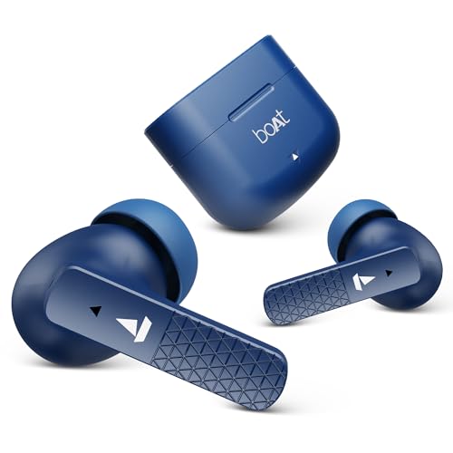 Boat Airdopes 91 In Ear Tws Earbuds With 45 Hrs Playtime, Beast Mode With 50 Ms Low Latency, Dual Mics With Enx, Asap Charge, Iwp Tech, Ipx4 & Bluetooth V5.3(Starry Blue)